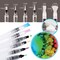Pixiss Water Brush Pen Set - 6 Refillable Watercolor Paint Pens